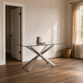 For scale | the dining table beside a full doorway shows its true size in the room