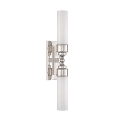 Sconce with White Glass Shade in Polished Nickel