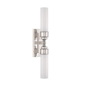 Sconce with White Glass Shade in Polished Nickel