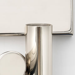 Sconce with White Glass Shade in Polished Nickel