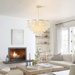 Seashell Chandelier with 6 Lights in Gold