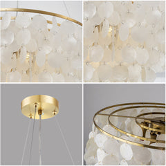 Seashell Chandelier with 6 Lights in Gold