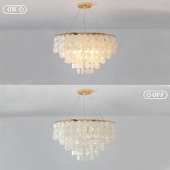 Seashell Chandelier with 6 Lights in Gold