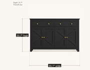 Dimensions | overall size diagram, 55.1 inches wide and 35.7 inches high, 15.7 inches deep