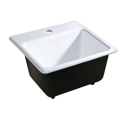 Self-Rimming Kitchen Sink, Towne, Cast Iron Single Bowl in White