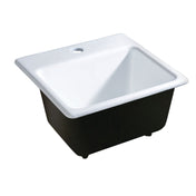 Self-Rimming Kitchen Sink, Towne, Cast Iron Single Bowl in White