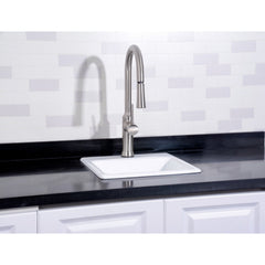 Self-Rimming Kitchen Sink, Towne, Cast Iron Single Bowl in White