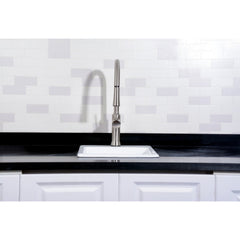Self-Rimming Kitchen Sink, Towne, Cast Iron Single Bowl in White