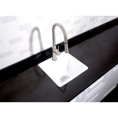Self-Rimming Kitchen Sink, Towne, Cast Iron Single Bowl in White