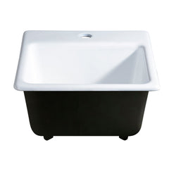Self-Rimming Kitchen Sink, Towne, Cast Iron Single Bowl in White