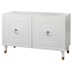 Server Cabinet with 2 Hexagonal Doors in Glossy White
