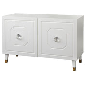 Server Cabinet with 2 Hexagonal Doors in Glossy White