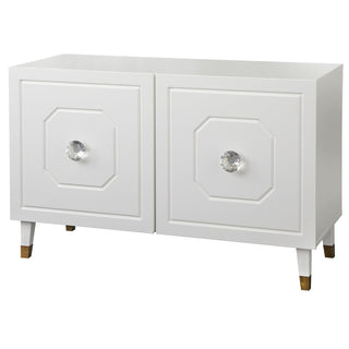 Server Cabinet with 2 Hexagonal Doors in Glossy White