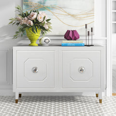 Server Cabinet with 2 Hexagonal Doors in Glossy White
