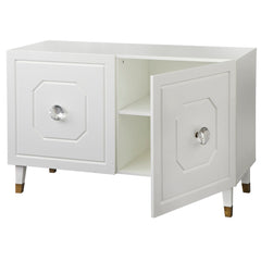 Server Cabinet with 2 Hexagonal Doors in Glossy White