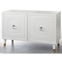 Server Cabinet with 2 Hexagonal Doors in Glossy White