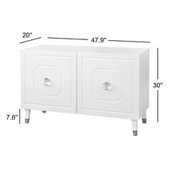Server Cabinet with 2 Hexagonal Doors in Glossy White