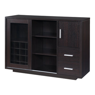 Server, Two Cabinets and Two Drawers, Cappuccino with Metal Accents