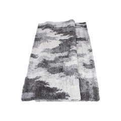 Shag Area Rug, 10 x 14 ft, Charcoal with Abstract Pattern
