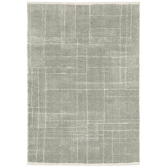 Shag Area Rug, 100% Polyester with Gray and Ivory Pattern