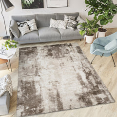 Shag Area Rug, 12'2" x 15'2" in Brown and Beige