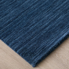 Shag Area Rug, 5 ft x 8 ft, Blue Hand-Woven Wool