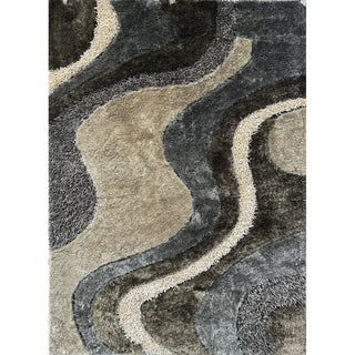 Shag Area Rug, 5 x 7 ft with Polyester Pile, Earth Tone