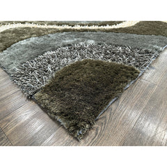 Shag Area Rug, 5 x 7 ft with Polyester Pile, Earth Tone