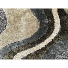 Shag Area Rug, 5 x 7 ft with Polyester Pile, Earth Tone