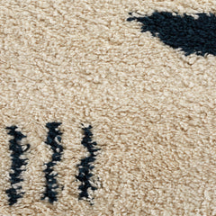 Shag Area Rug, 6'7" x 9' in Cream and Navy
