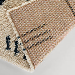 Shag Area Rug, 6'7" x 9' in Cream and Navy