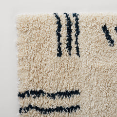 Shag Area Rug, 6'7" x 9' in Cream and Navy