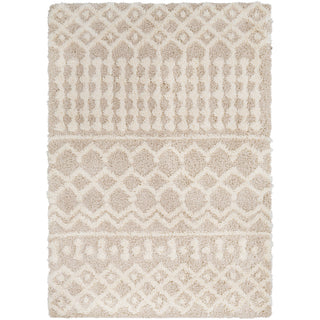 Shag Area Rug, 94.49 x 122.05 in, Cream/Beige
