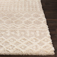 Shag Area Rug, 94.49 x 122.05 in, Cream/Beige
