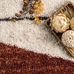Shag Area Rug, 7'10" x 10'8" with Ivory/Rust