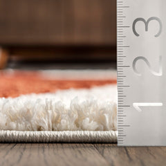 Shag Area Rug, 7'10" x 10'8" with Ivory/Rust