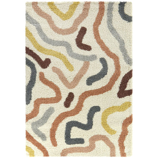 Shag Area Rug, 7'10" x 10', Cream Polypropylene