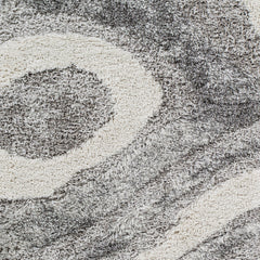 Shag Area Rug, 7'10" x 10', Gray with Abstract Pattern