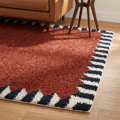 Shag Area Rug, 7'10" x 10', Rust with Polypropylene Fiber