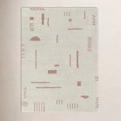 Shag Area Rug, 7'10" x 10', White and Pink Polypropylene