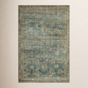 Shag Area Rug, 7'6" x 9'6", Ocean/Spice with Polyester