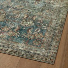 Shag Area Rug, 7'6" x 9'6", Ocean/Spice with Polyester