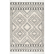 Shag Area Rug, 7 ft 10 in x 10 ft, Polypropylene with Tasseled Edges