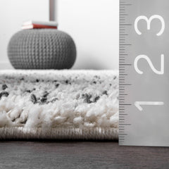 Shag Area Rug, 7 ft 10 in x 10 ft, Polypropylene with Tasseled Edges