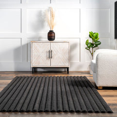 Shag Area Rug, 7 ft 6 in x 9 ft 6 in, Gray Polyester with Non-Slip Backing