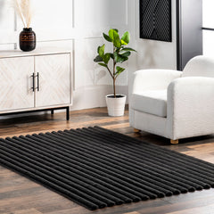Shag Area Rug, 7 ft 6 in x 9 ft 6 in, Gray Polyester with Non-Slip Backing