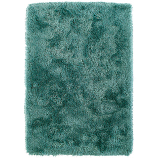 Shag Area Rug, 8 Ft x 10 Ft in Green Polyester