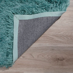 Shag Area Rug, 8 Ft x 10 Ft in Green Polyester