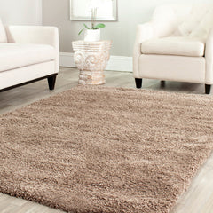 Shag Area Rug, 8 ft x 10 ft in Taupe Polypropylene