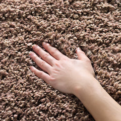 Shag Area Rug, 8 ft x 10 ft in Taupe Polypropylene